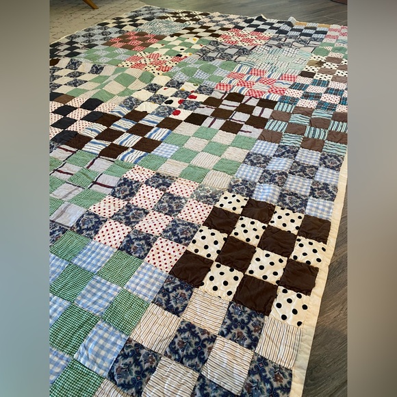 Handmade Multi Colored Quilt 62”+82” 🩵🌸 - Picture 3 of 9